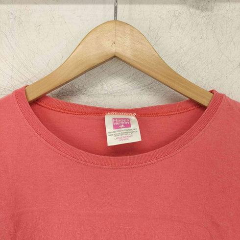 ヘインズ Hanes 90s フラワー ハチドリ プリント クルーネック 半袖 Tシャツ レディース import:L