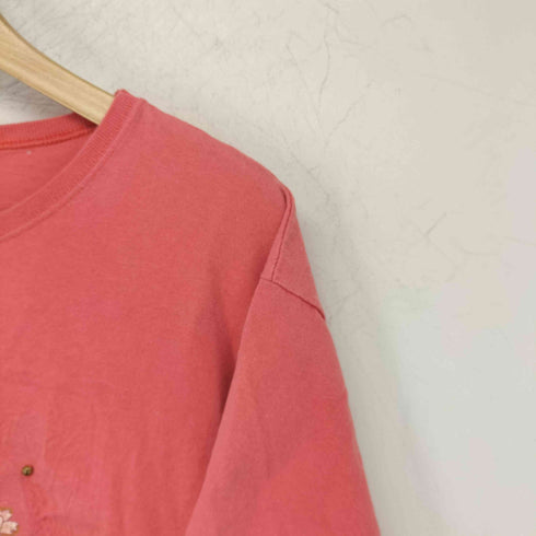 ヘインズ Hanes 90s フラワー ハチドリ プリント クルーネック 半袖 Tシャツ レディース import:L