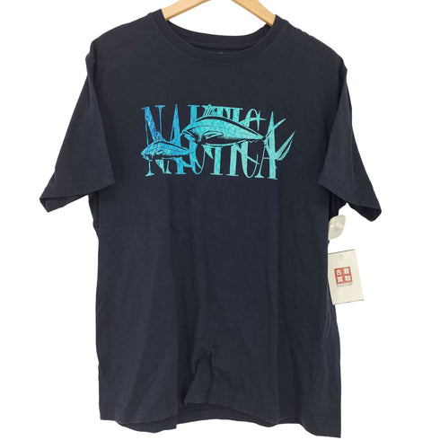 ノーティカ NAUTICA フィッシュプリント クルーネック 半袖 Tシャツ メンズ import:M