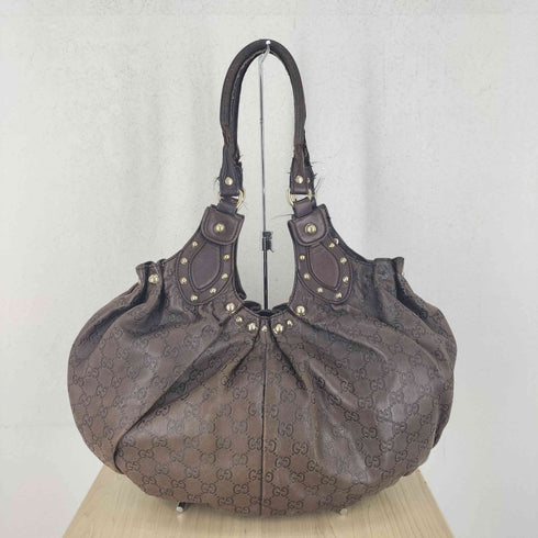 グッチ GUCCI GG柄 シマ スタッズ レザーハンドバッグ トートバッグ レディース