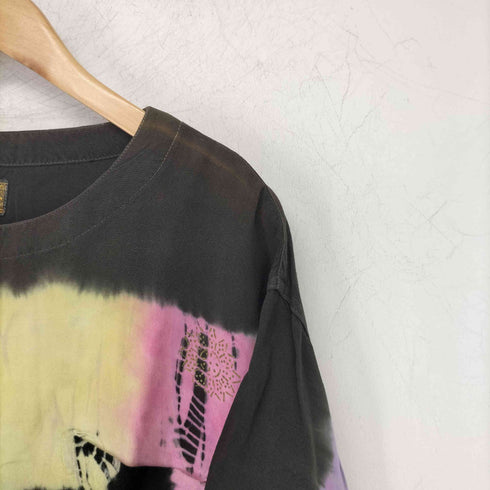 ATLAST STUDIO 80-90s MADE IN INDIA ボートネック タイダイ染め 半袖 カットソー レディース import:S