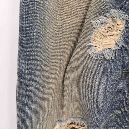 エドウィン EDWIN 日本製 505 ダメージ加工 赤耳 デニム ストレート パンツ メンズ 33/33