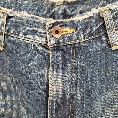 エドウィン EDWIN 日本製 505 ダメージ加工 赤耳 デニム ストレート パンツ メンズ 33/33