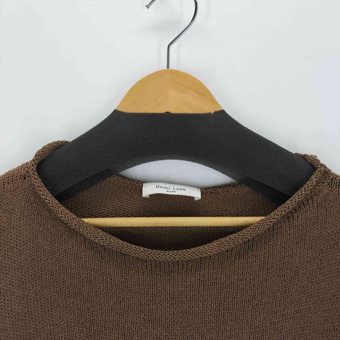デミルクスビームス Demi-Luxe BEAMS ロールボートNニットワンピース レディース