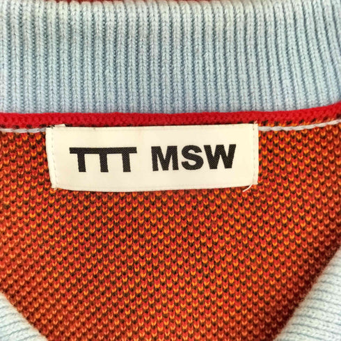 ティーモダンストリートウエア TTT_MSW TTT MSW フロントボタン ボーダーニットカーディガン メンズ XL