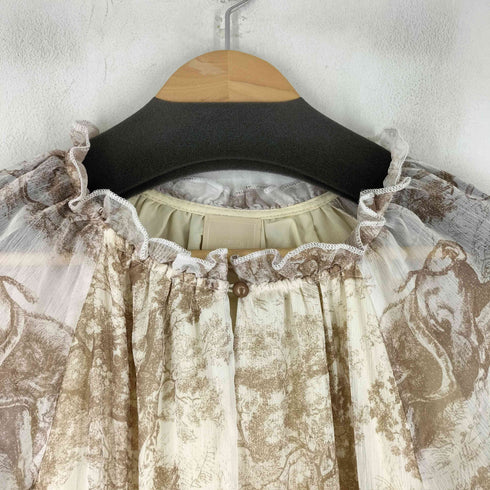 MAISON MARBLE 総柄 シアーフリルワンピース レディース