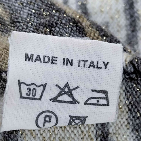 90S MADE IN ITALY イタリア製 ファー装飾 レオパード ラメ パワーネット セカンドスキン Y2K レディース FREE