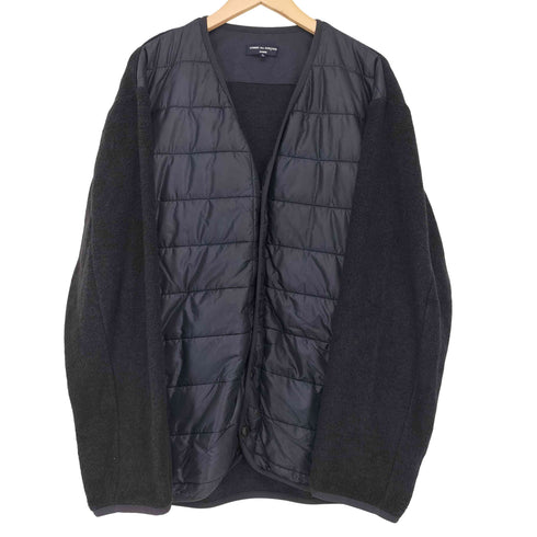 コムデギャルソンオム COMME des GARCONS HOMME 2024AW WOOL PILE × NYLON RIP CROSS QUILT JK ウールパイルミルド加工 キルトジャケット メンズ import:L
