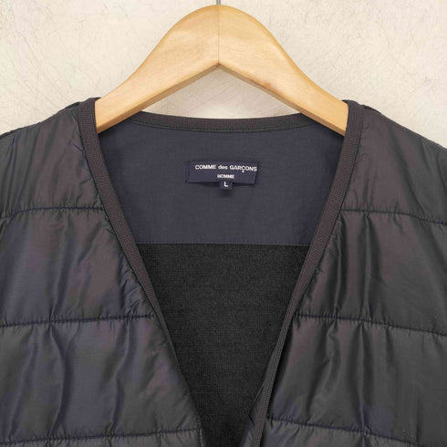 コムデギャルソンオム COMME des GARCONS HOMME 2024AW WOOL PILE × NYLON RIP CROSS QUILT JK ウールパイルミルド加工 キルトジャケット メンズ import:L