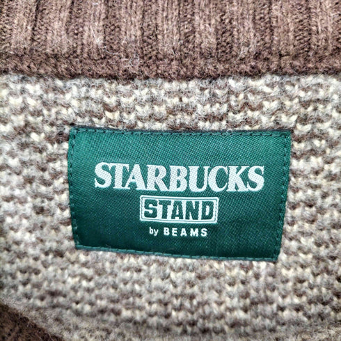 ビームス BEAMS 25AW STARBUCKS STAND ジャカード クルー ニット メンズ JPN:L