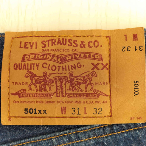 リーバイス Levis USA製 ボタン裏刻印653 ボタンフライ ストレートデニム 501 1996年5月製造 メンズ W31L32
