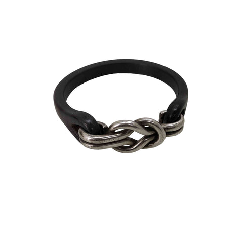 グッチ GUCCI シルバー925 レザー ブレスレット メンズ 19