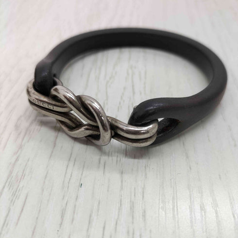 グッチ GUCCI シルバー925 レザー ブレスレット メンズ 19