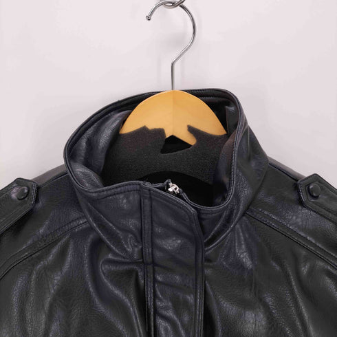 ザラ ZARA ストラップ付きフェイクレザージャケット レディース import:S