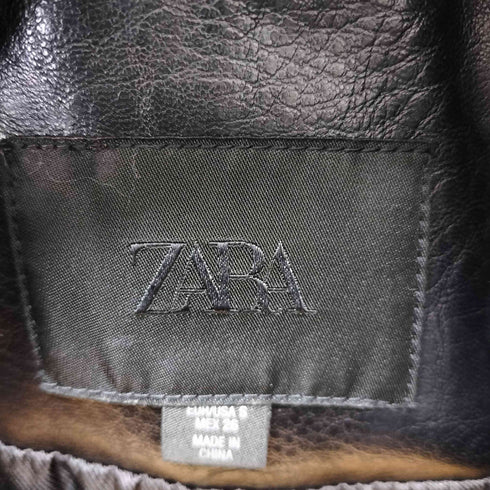 ザラ ZARA ストラップ付きフェイクレザージャケット レディース import:S