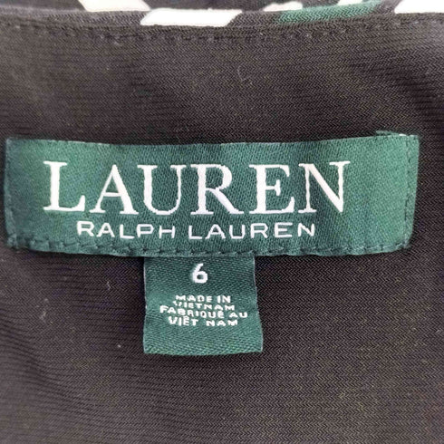 ローレンラルフローレン LAUREN RALPH LAUREN 幾何学柄 クロスネックワンピース レディース 6