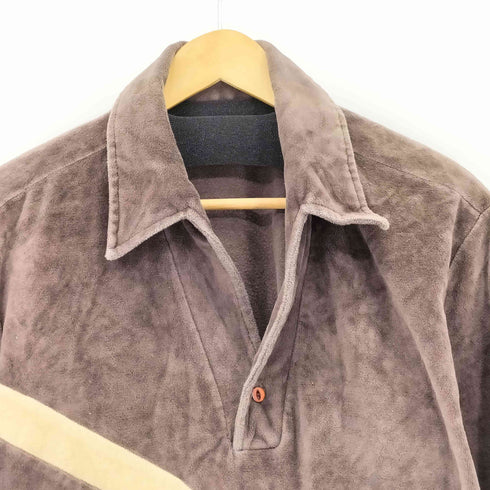 DaVinci Delfina ロングスリーブ ベロア シャツ メンズ L