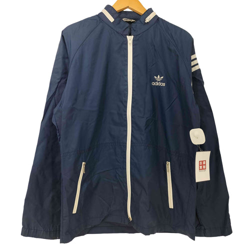 アディダス adidas 80s トレフォイル ロゴ刺繍 ジップアップ ナイロン ジャケット メンズ JPN:L
