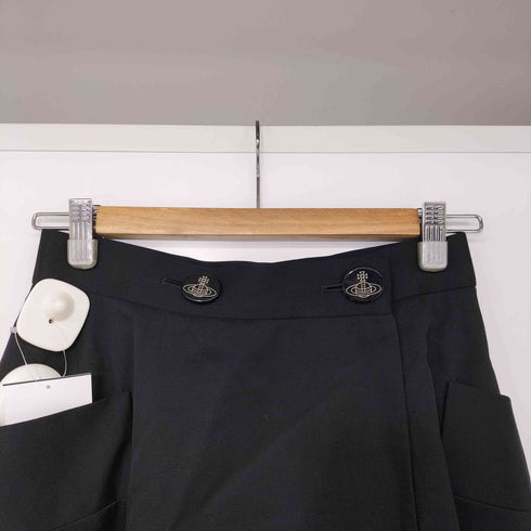 ヴィヴィアンウエストウッドレッドレーベル Vivienne Westwood RED LABEL ウールギャバジン ラップスカート レディース JPN:2