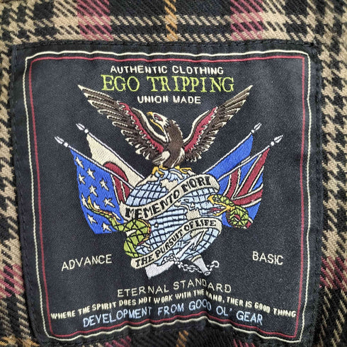 エゴトリッピング EGO TRIPPING Dyed Long Check Gown ガウンコート メンズ JPN:46