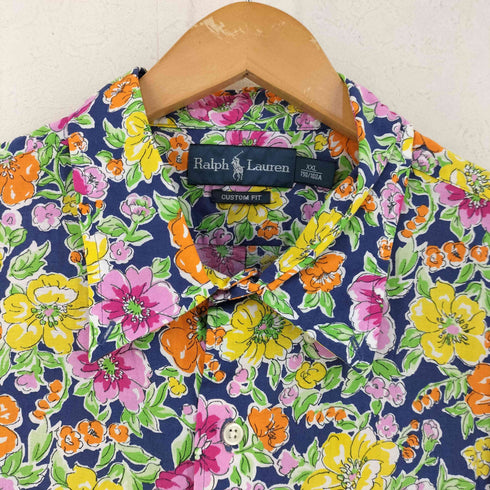 ラルフローレン RALPH LAUREN CUSTOM FIT フローラル柄 S/Sシャツ メンズ import:XXL