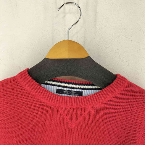 トミーヒルフィガー TOMMY HILFIGER クルーネックコットンニット 前V メンズ JPN:XL