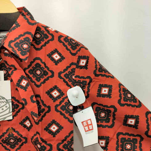 ヴィヴィアンウエストウッドマン Vivienne Westwood MAN ジオメトリックデザイン コットン ロングスリーブ フロントボタン シャツ メンズ 46