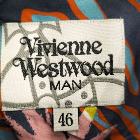 ヴィヴィアンウエストウッドマン Vivienne Westwood MAN ジオメトリックデザイン コットン ロングスリーブ フロントボタン シャツ メンズ 46