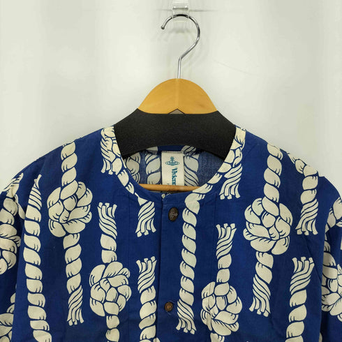ヴィヴィアンウエストウッドホームウエア Vivienne Westwood HOMEWEAR 総柄 フロントボタン 半袖Tシャツ カットソー メンズ