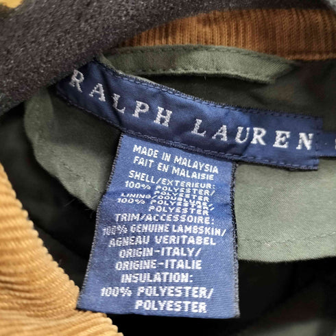ラルフローレン RALPH LAUREN レザーパッチ キルティング ハンティングジャケット レディース import:M
