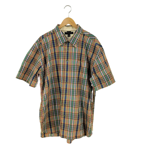 トミーヒルフィガー TOMMY HILFIGER 00S S/Sボタンダウンチェックシャツ ビッグサイズ メンズ import:XXL