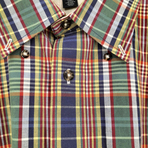 トミーヒルフィガー TOMMY HILFIGER 00S S/Sボタンダウンチェックシャツ ビッグサイズ メンズ import:XXL