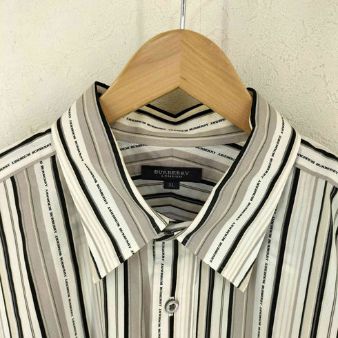 バーバリーロンドン BURBERRY LONDON ロゴストライプ L/Sシャツ ビッグサイズ メンズ 3L