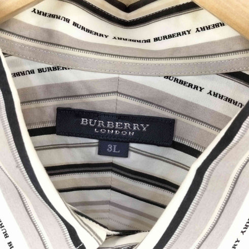 バーバリーロンドン BURBERRY LONDON ロゴストライプ L/Sシャツ ビッグサイズ メンズ 3L