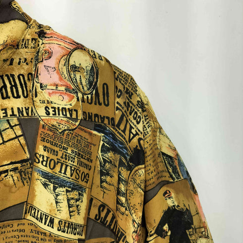 ac-tiv-ology 90s シルク100% 総柄 フルグラフィックブルゾン メンズ M