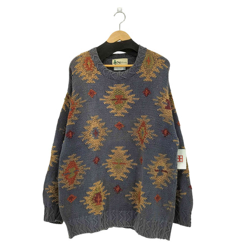 NORTH LANDER 総柄 クルーネック ロングスリーブ ニット メンズ