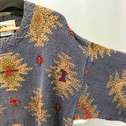 NORTH LANDER 総柄 クルーネック ロングスリーブ ニット メンズ