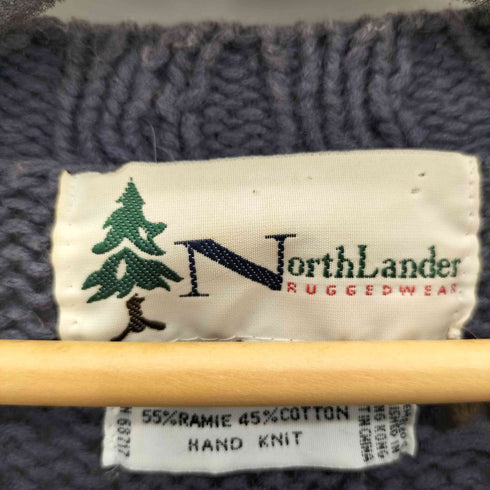 NORTH LANDER 総柄 クルーネック ロングスリーブ ニット メンズ