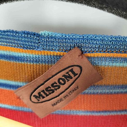 ミッソーニ MISSONI イタリア製 マルチカラー ボーダードレープカットソー レディース
