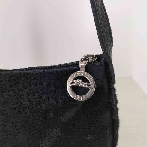 ロンシャン LONGCHAMP ハラコレザー レース ショルダーバッグ レディース