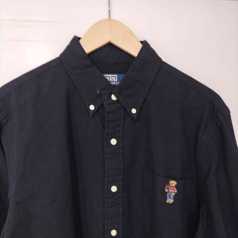 ポロバイラルフローレン Polo by RALPH LAUREN CLASSIC FIT ポロベア シャモアクロス ボタンダウン シャツ メンズ import:L