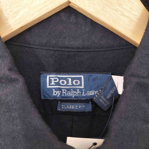 ポロバイラルフローレン Polo by RALPH LAUREN CLASSIC FIT ポロベア シャモアクロス ボタンダウン シャツ メンズ import:L