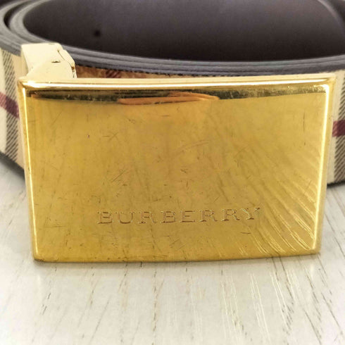 バーバリー BURBERRY ノバチェックレザーベルト レディース 34/85