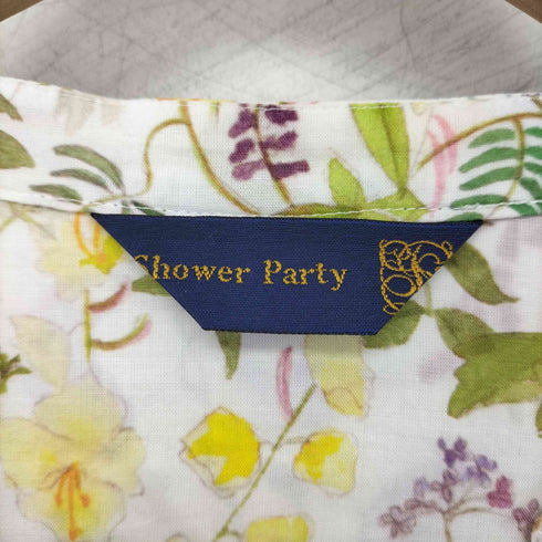 シャワーパーティ shower party プリント ノーカラーブラウス レディース JPN:1