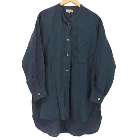 マーガレットハウエル MARGARET HOWELL SHIRTING LINEN LONG SHIRTS 120NAVY レディース JPN:2