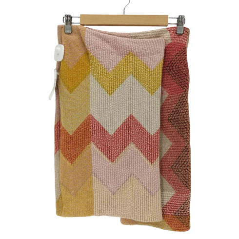 ミッソーニ MISSONI イタリア製 幾何学模様ウールラップスカート レディース 40