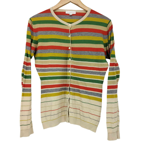 ジョンスメドレー JOHN SMEDLEY マルチカラーボーダー カーディガン レディース import:M