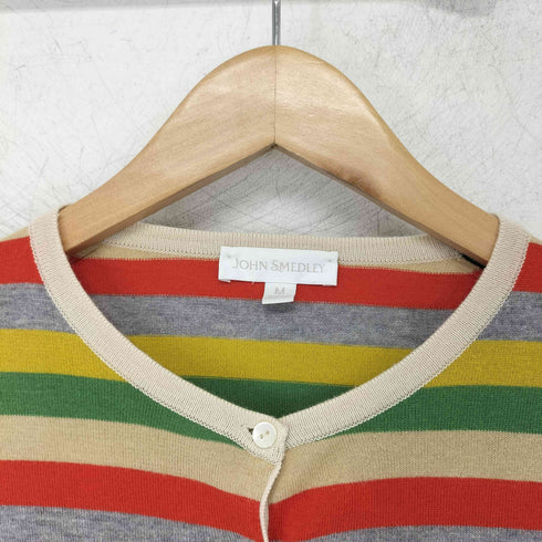 ジョンスメドレー JOHN SMEDLEY マルチカラーボーダー カーディガン レディース import:M