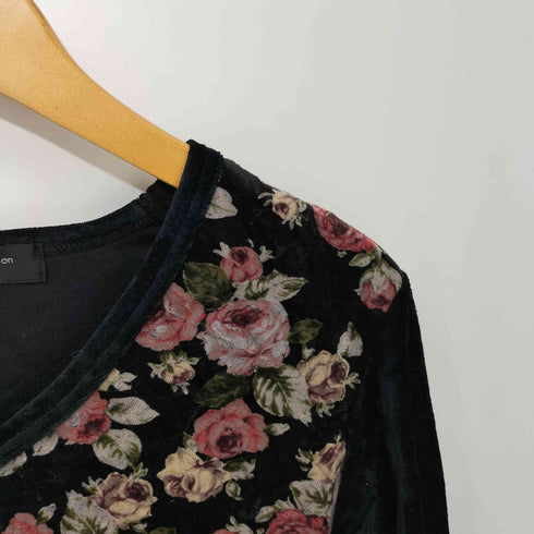 ジェネティックマニュピュレイション Genetic Manipulation L/S 花柄 ベロアトップス メンズ import:M