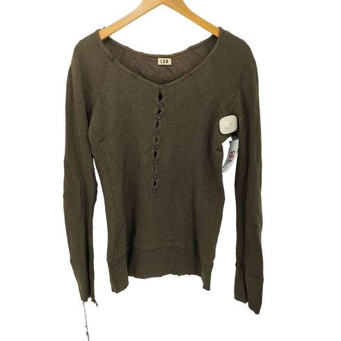 ルグランブルー L.G.B. COOKED WAFFLE ヘンリーネック L/S トップス メンズ JPN:2
